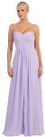 Strapless Empire Cut Pleated Long Bridesmaid Prom Dress in Dusty Lilac
